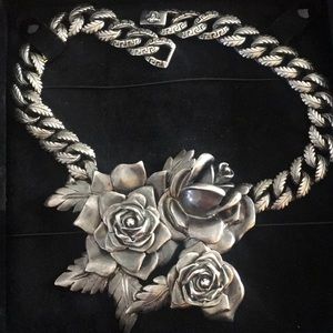 Versace Pewter Rose necklace